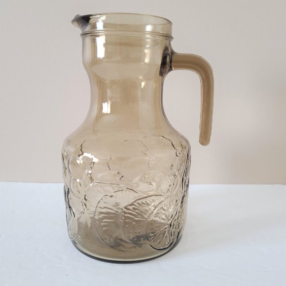 Vintage Hazel Color Glass Water Lemonade Pitcher. - Picture 2 of 7